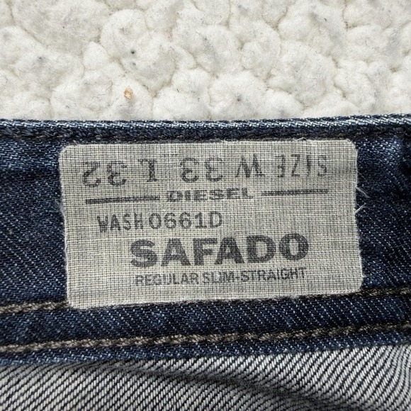 Diesel Safado Jeans Men's 32 (Actual 35x30.5) Slim Straight Streetwear Grunge - Picture 4 of 13